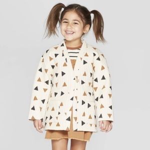 Art Class Girls Cream Quilted Triangle Jacket